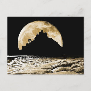 Tegen het licht van de sepia maan briefkaart
