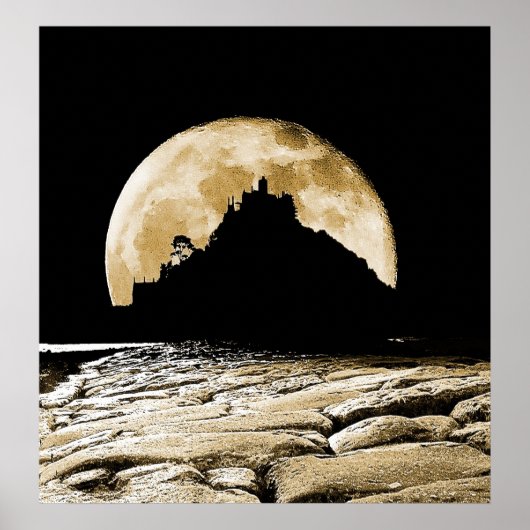 Tegen het licht van de sepia maan poster (Voorkant)