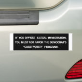 Tegen illegale immigranten...? bumpersticker (Op auto)