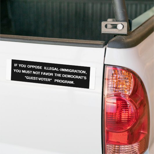 Tegen illegale immigranten...? bumpersticker (Op Truck)