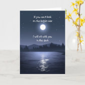 Tegen je aan zitten in de donkere Aanmoedigingskaa Kaart (Gele Bloem)