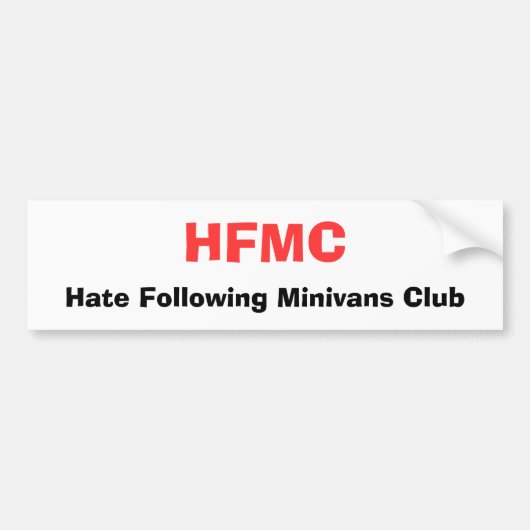 Tegen minibestelwagens bumpersticker (Voorkant)