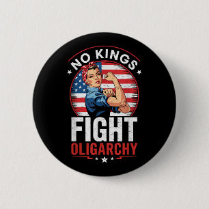 Tegen Oligarchie Protest Teken Democratie Geen Kon Ronde Button 5,7 Cm