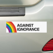 TEGEN ONWETENDHEID.png Bumpersticker (Op auto)