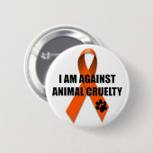 Tegen Oranje bewustzijn bij dierenmishandeling Ronde Button 5,7 Cm (Voorkant /achterkant)