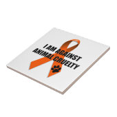 Tegen Oranje bewustzijn bij dierenmishandeling Tegeltje (Zijkant)