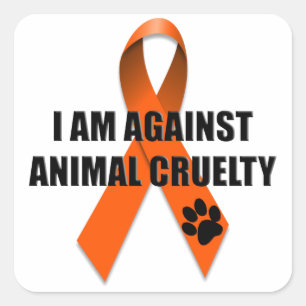 Tegen Oranje bewustzijn bij dierenmishandeling Vierkante Sticker