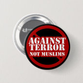Tegen terreur, niet tegen moslims ronde button 5,7 cm (Voorkant /achterkant)