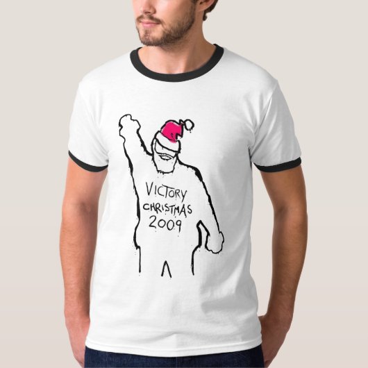 Tegen X Factor Kerstmis 2009 VICTORY SANTA T-shirt (Voorkant)