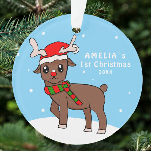 Tegendruppel Hert Baby`s 1e Kerstmis Tekening Ornament