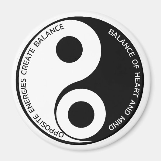 Tegengestelde energieën, Creëer Balance Yin Yang Magneet (Voorkant)