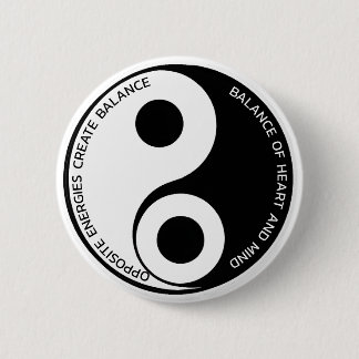 Tegengestelde energieën, Creëer Balance Yin Yang Ronde Button 5,7 Cm