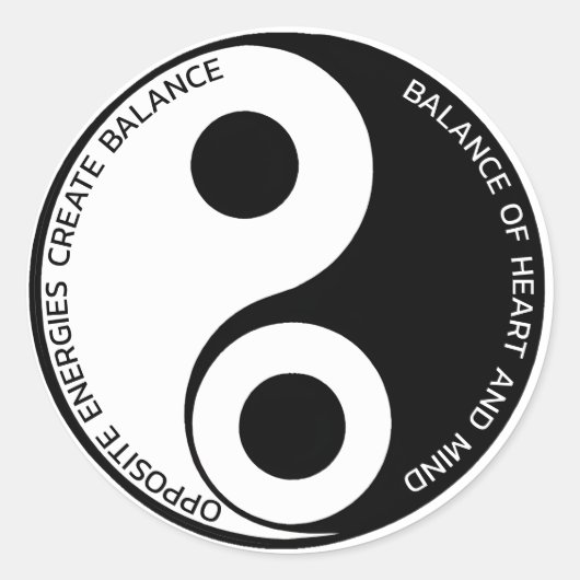 Tegengestelde energieën, Creëer Balance Yin Yang Ronde Sticker (Voorkant)