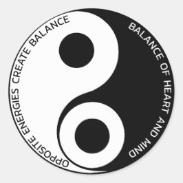 Tegengestelde energieën, Creëer Balance Yin Yang Ronde Sticker