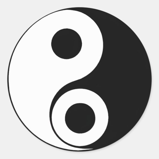 Tegengestelde energieën, Creëer Balance Yin Yang Ronde Sticker (Voorkant)