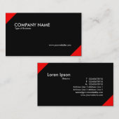 Tegengestelde hoeken - rood en zwart visitekaartje (Voorkant / Achterkant)