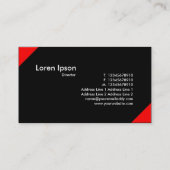 Tegengestelde hoeken - rood en zwart visitekaartje (Achterkant)