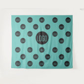 Tegengestelde turquoise achtergrond Logo Bedrijf s Wandkleed (Voorkant (horizontaal))
