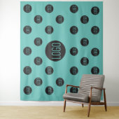 Tegengestelde turquoise achtergrond Logo Bedrijf s Wandkleed (In situ)
