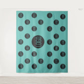 Tegengestelde turquoise achtergrond Logo Bedrijf s Wandkleed (Voorkant)