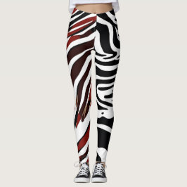 Tegengestelde Zebra Pattern Leggings
