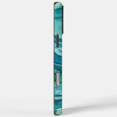 Tegengroene Aquarel Oceaan Golven Case-Mate iPhone Case (Achterkant / Rechts)