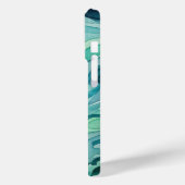 Tegengroene Aquarel Oceaan Golven Case-Mate iPhone Case (Achterkant / Links)