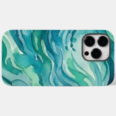 Tegengroene Aquarel Oceaan Golven Case-Mate iPhone Case (Achterkant (horizontaal))