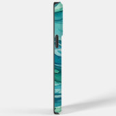 Tegengroene Aquarel Oceaan Golven Case-Mate iPhone Case (Achterkant / Rechts)
