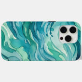 Tegengroene Aquarel Oceaan Golven Case-Mate iPhone Case (Achterkant (horizontaal))