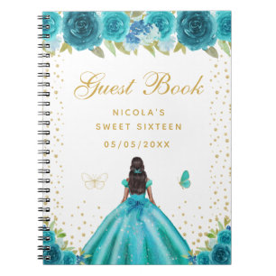 Tegengroene Bloemige Donkere Huid Prinses Sweet Si Notitieboek