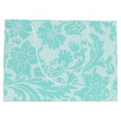 Tegengroene damasten grote cadeautas (Achterkant)