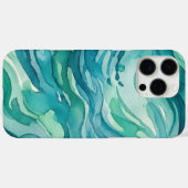 Tegengroene waterverf oceaan golven Case-Mate iPhone case (Achterkant (horizontaal))