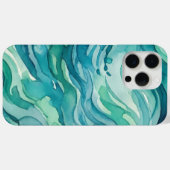 Tegengroene waterverf oceaan golven Case-Mate iPhone case (Achterkant (horizontaal))