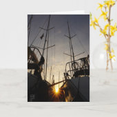 Tegenlicht bij 2 zeilboten in de haven. kaart (Gele Bloem)