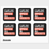 Tegenover alle fascisten vierkante sticker (Vel)