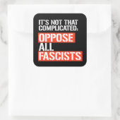 Tegenover alle fascisten vierkante sticker (Tas)