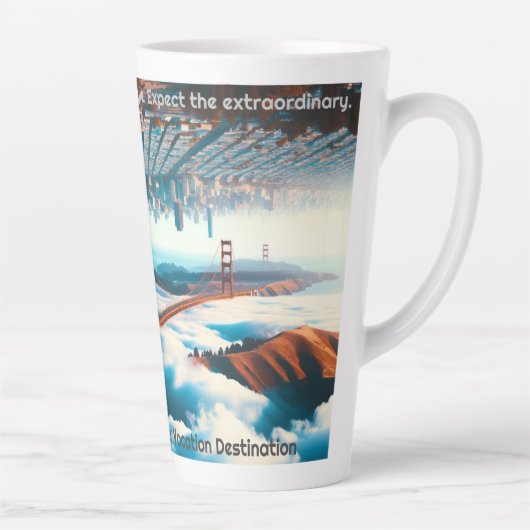 'Tegenover de dag, San Francisco stijl. Buitengewo Latte Mok (Rechts)