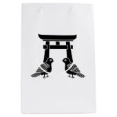Tegenover elkaar staande duiven en Torii Medium Cadeauzakje (Voorkant)