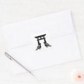 Tegenover elkaar staande duiven en Torii Square St Vierkante Sticker (Envelop)