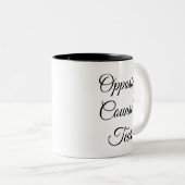 Tegenover het geschenk van de advocaat met de advo tweekleurige koffiemok (Voorkant rechts)