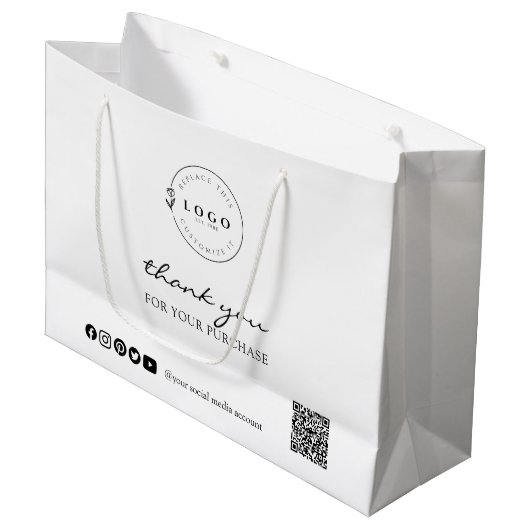 Tegenprestatie in Hand Aangepaste Bedankje Aankoop Groot Cadeauzakje (Voorkant Gekanteld)