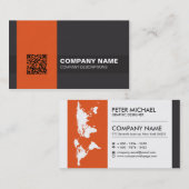 Tegensprekend zwart Oranje modern bedrijf Visitekaartje (Voorkant / Achterkant)