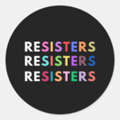TEGENSTANDERS Anti-autoritaire regenboog Ronde Sticker (Voorkant)