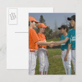 Tegenstanders schudden handen briefkaart (Voorkant / Achterkant)