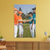 Tegenstanders schudden handen canvas afdruk (Insitu (Woonkamer))