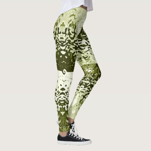 Tegenstellingen Trekken Bladgroene Legging Aan (Rechts)