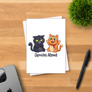 Tegenstellingen Trekken Schattige Katten Ontwerp A Acryl Uitnodigingen
