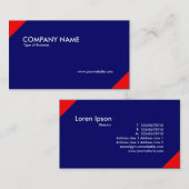 Tegenstrijdige hoeken - Rood en Diep Blauw Visitekaartje (Voorkant / Achterkant)