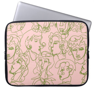Tegenwoordig abstract vrouw. Minimalistisch e Laptop Sleeve